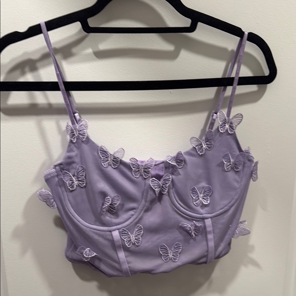 Lavender Butterfly Embellished Bralette